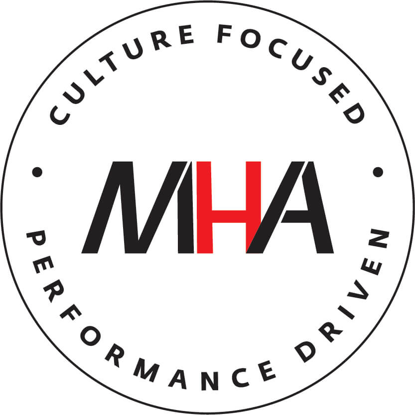 Logo with MHA in bold, emphasizing culture and performance.